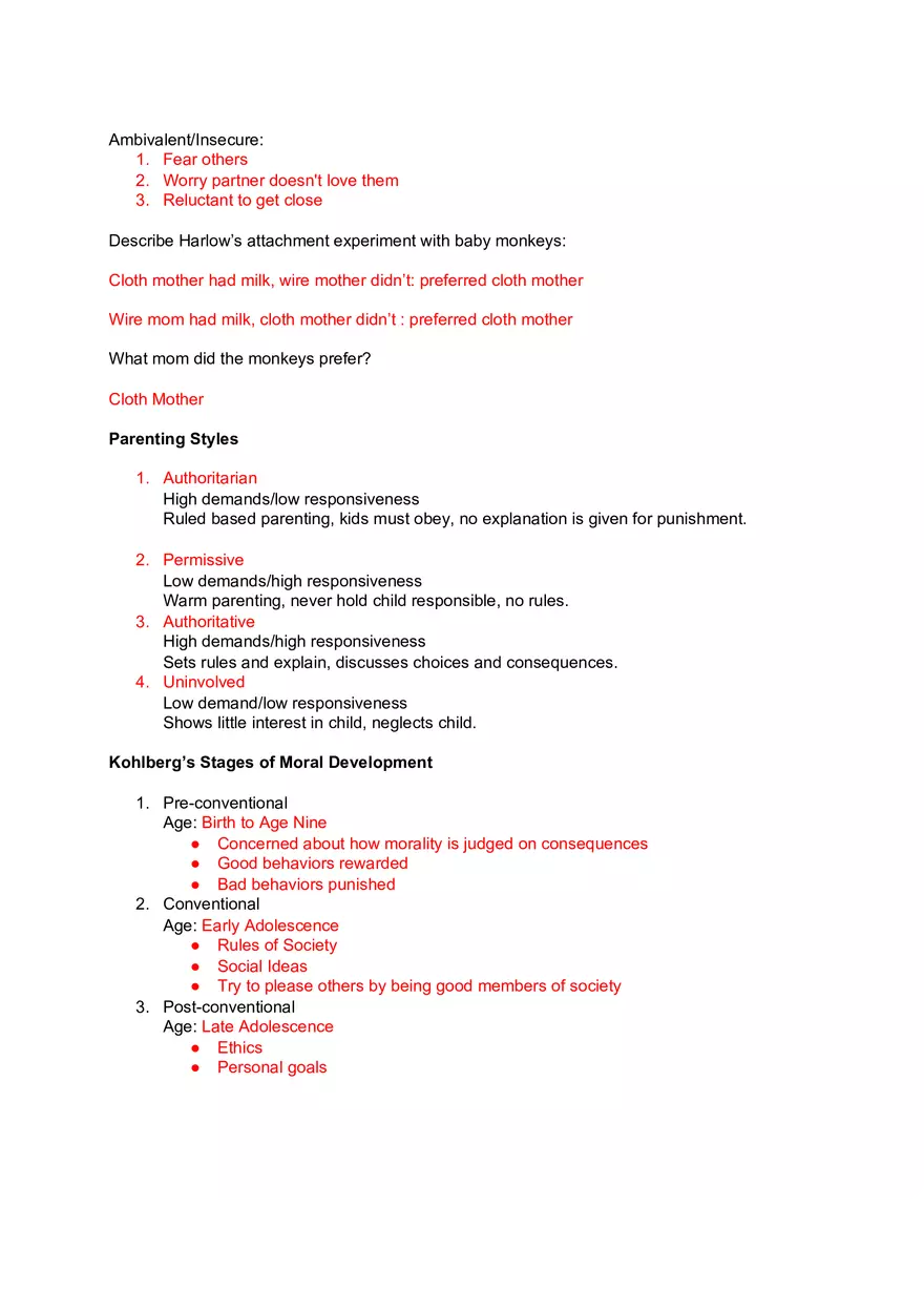Introduction to Elementary Psychology Exam 1 Review - Page 7