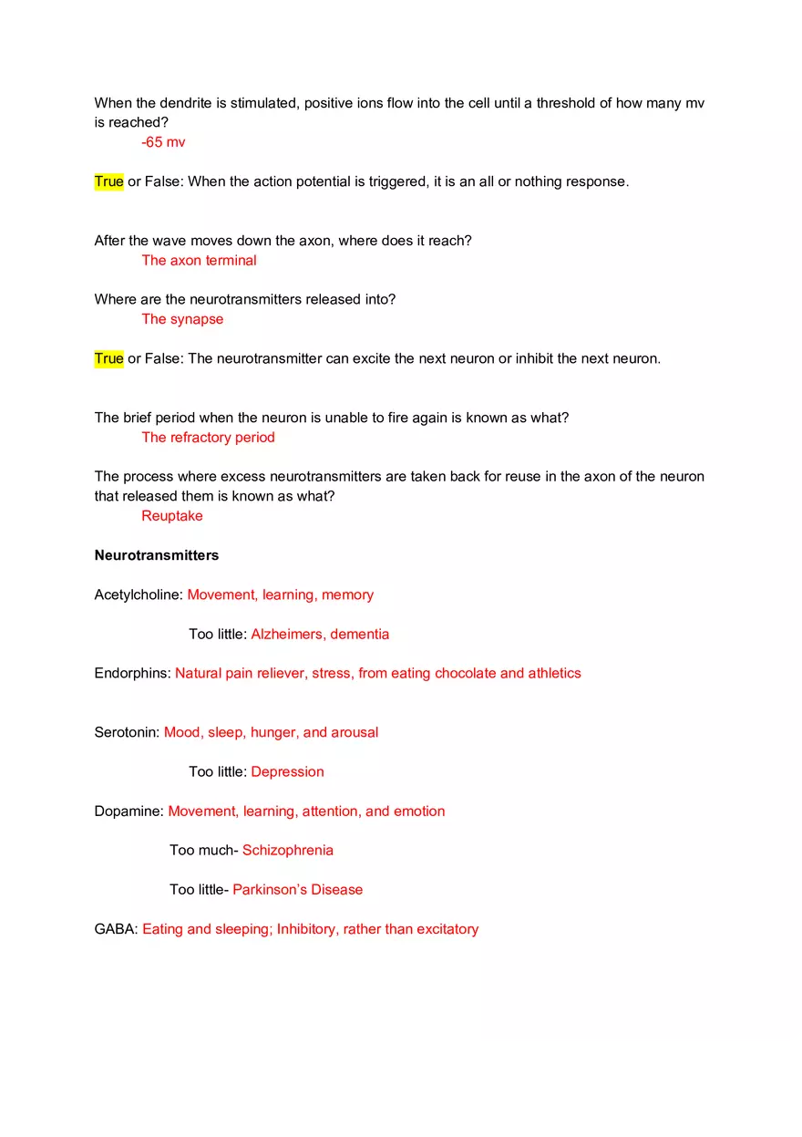 Introduction to Elementary Psychology Exam 1 Review - Page 9