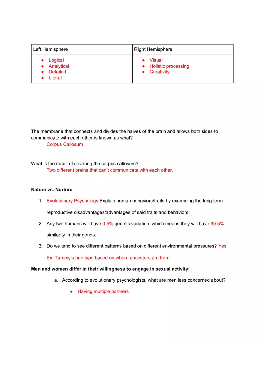 Introduction to Elementary Psychology Exam 1 Review - Page 12