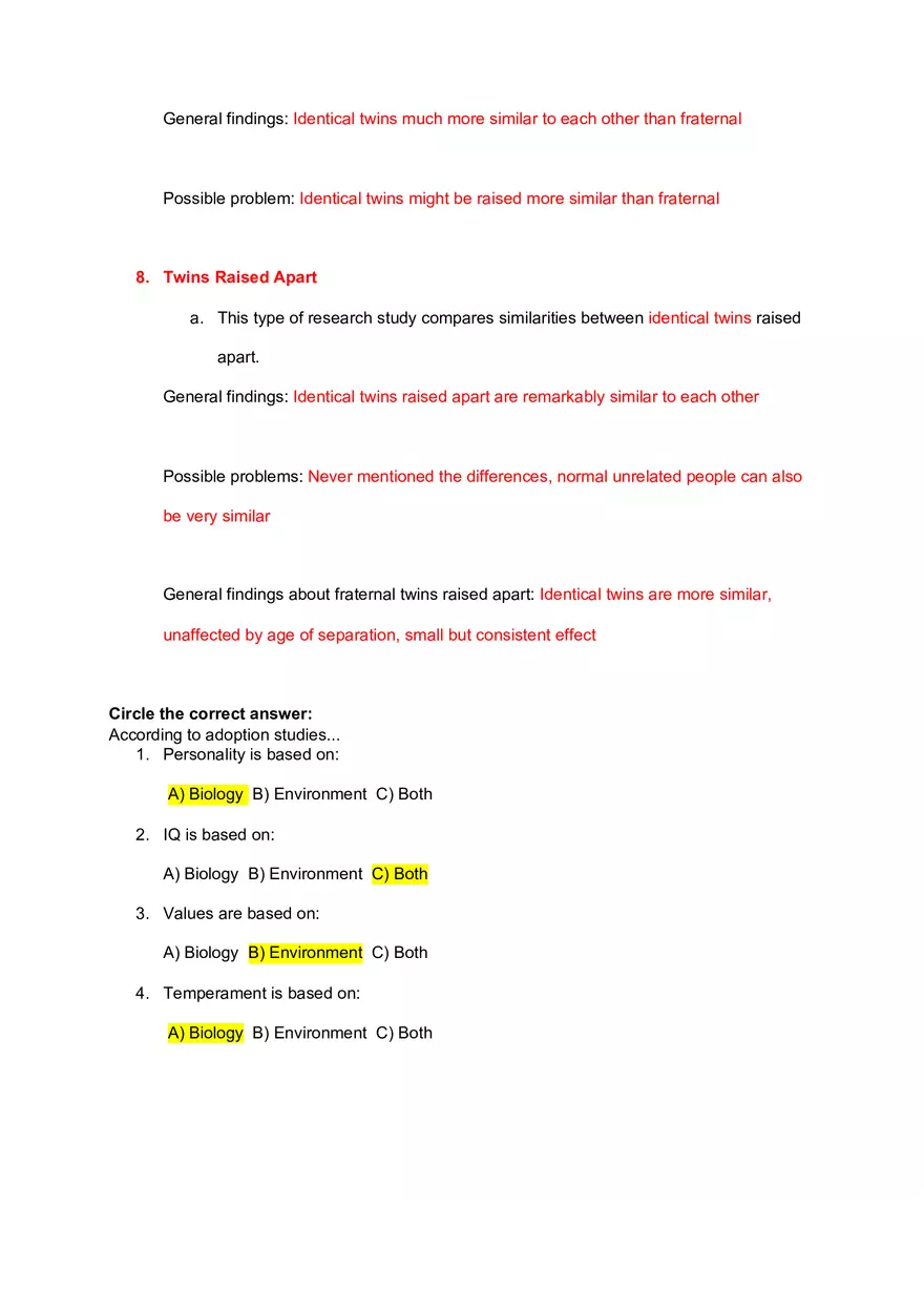 Introduction to Elementary Psychology Exam 1 Review - Page 14