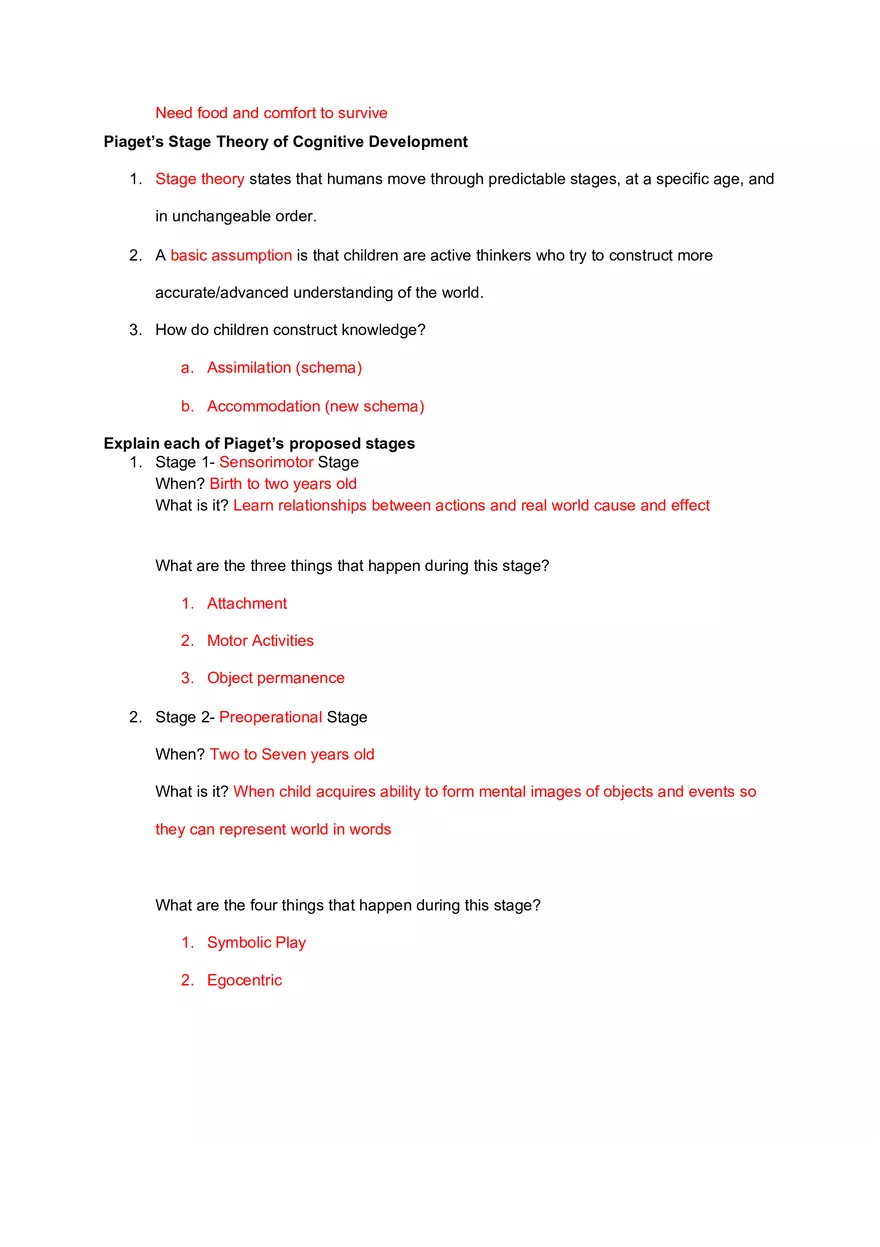 Introduction to Elementary Psychology Exam 1 Review - Page 5