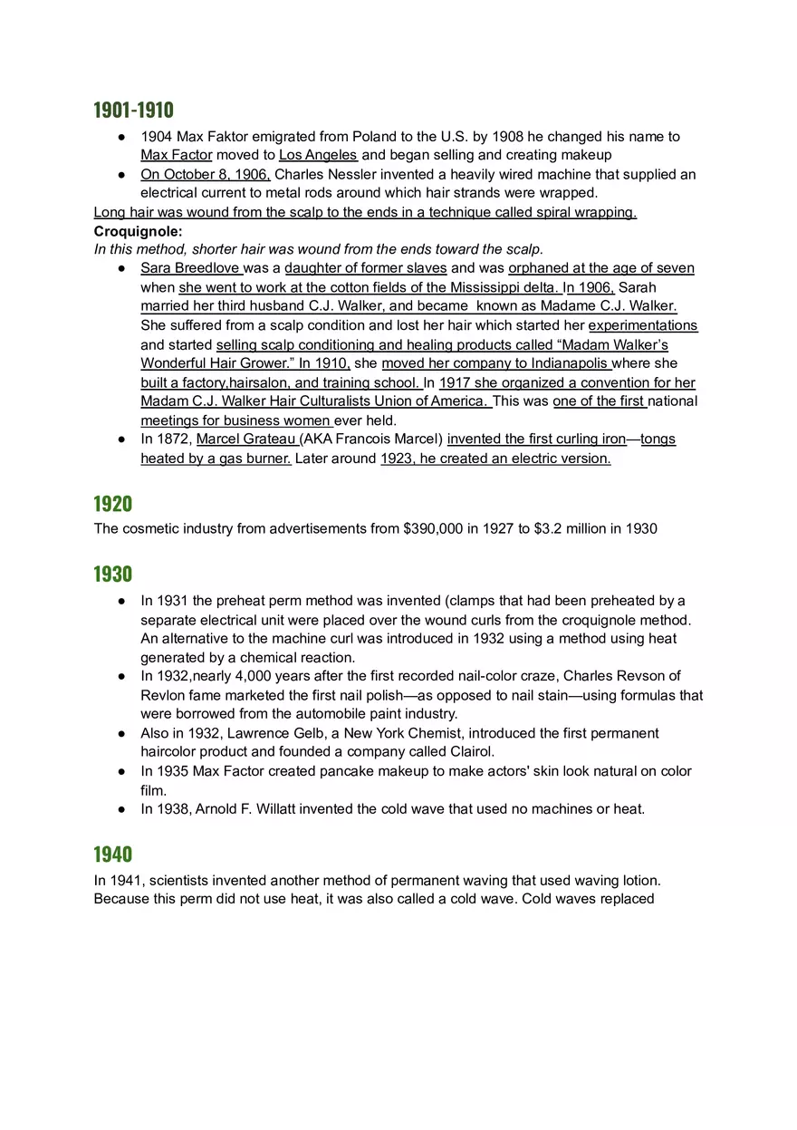 Different Decades of Cosmetology - Page 1
