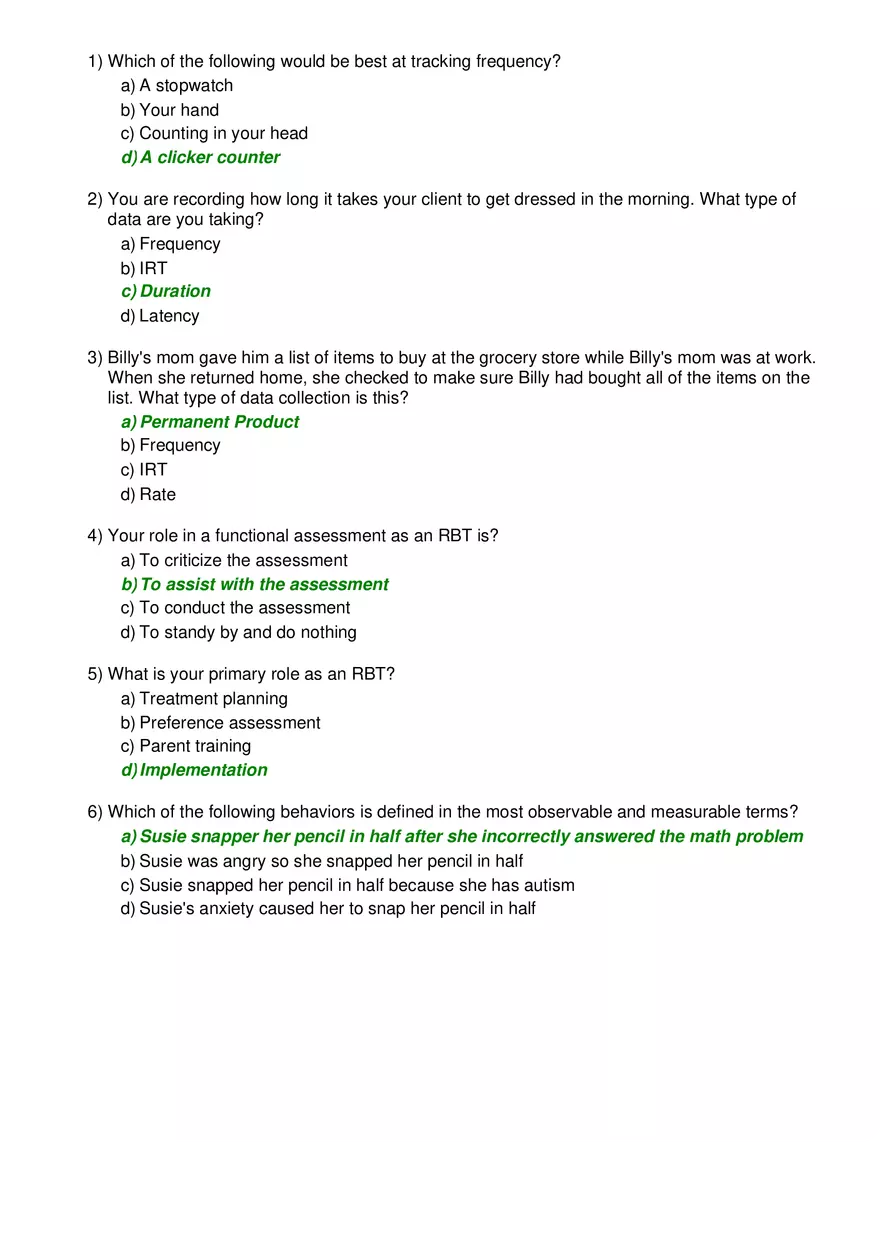 RBT Exam 100 QnA - Page 1