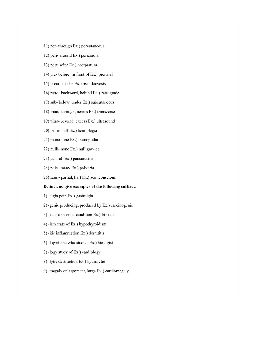 Medical Terminology Week 1 - Page 2