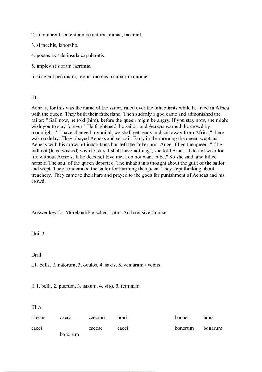 Answer Key for Latin. An Intensive Course Part 1 - Page 8