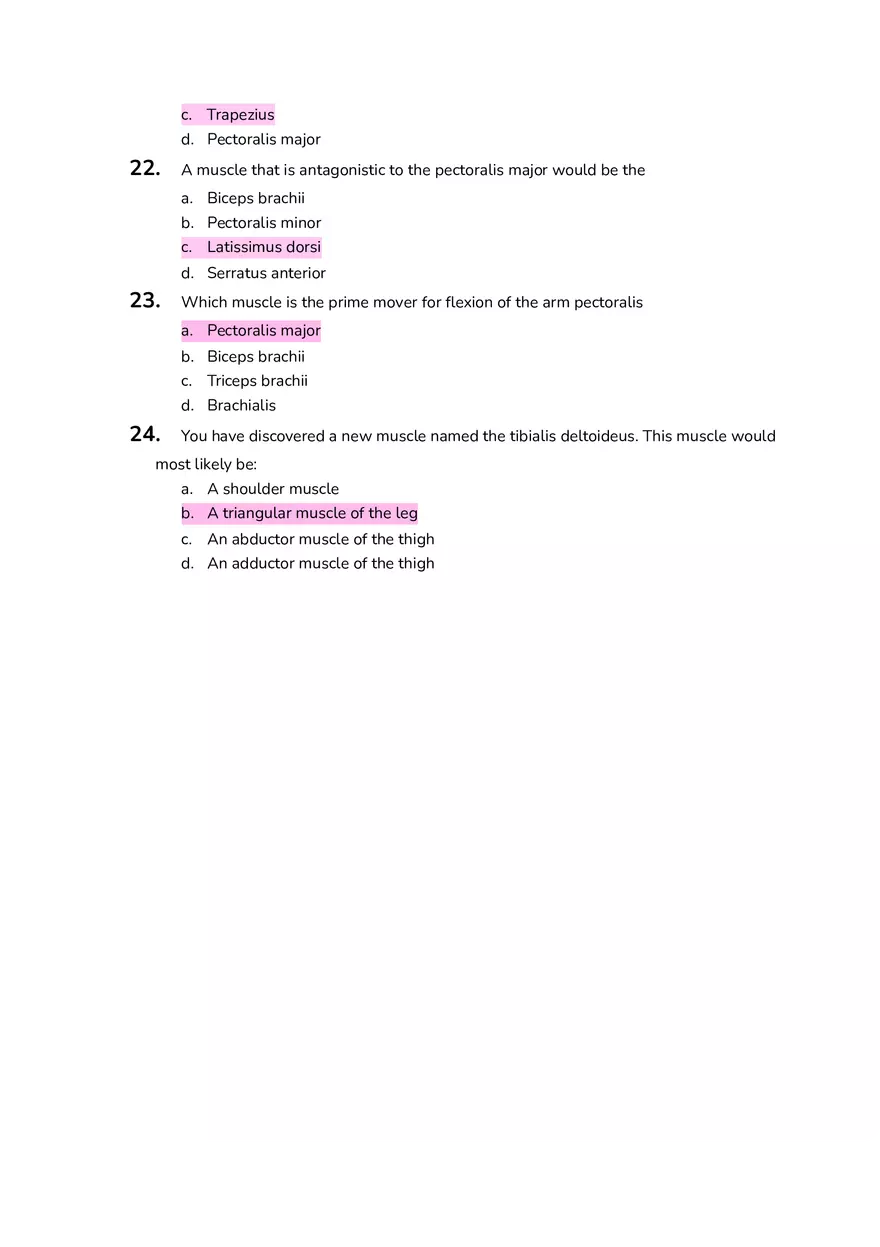 The Muscular System Quiz Questions Anatomy and Physiology - Page 4