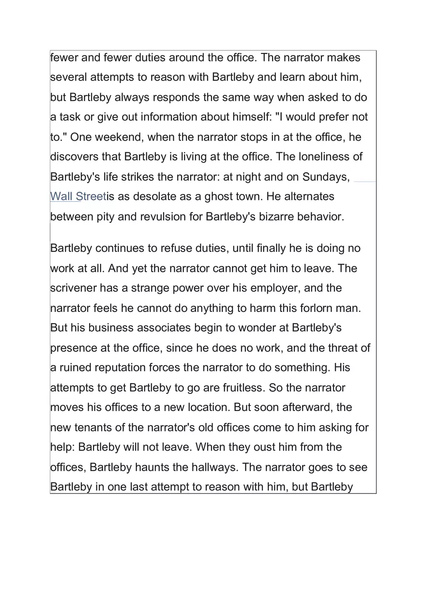 Summary Bartleby, the Scrivener - A Story of Wall Street - Page 2
