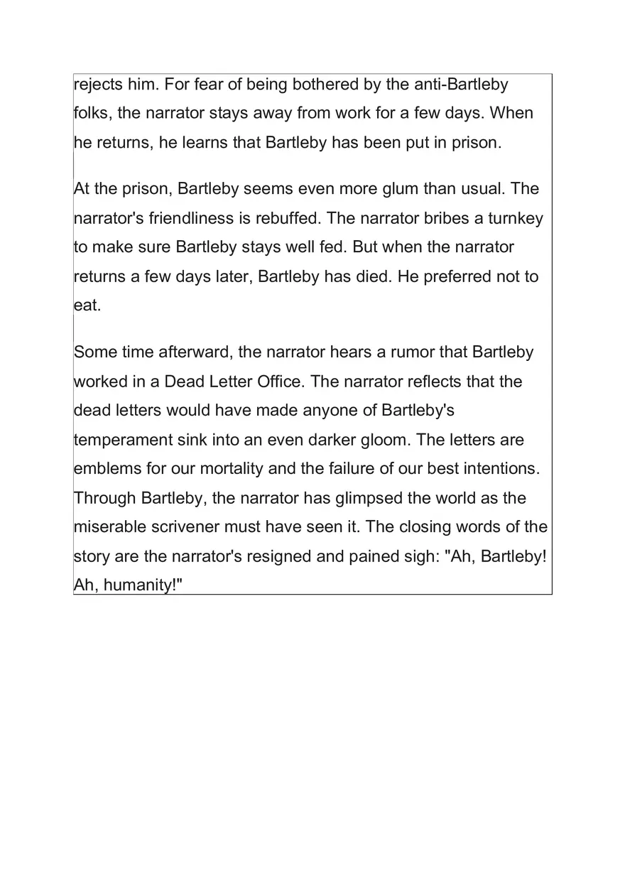 Summary Bartleby, the Scrivener - A Story of Wall Street - Page 3