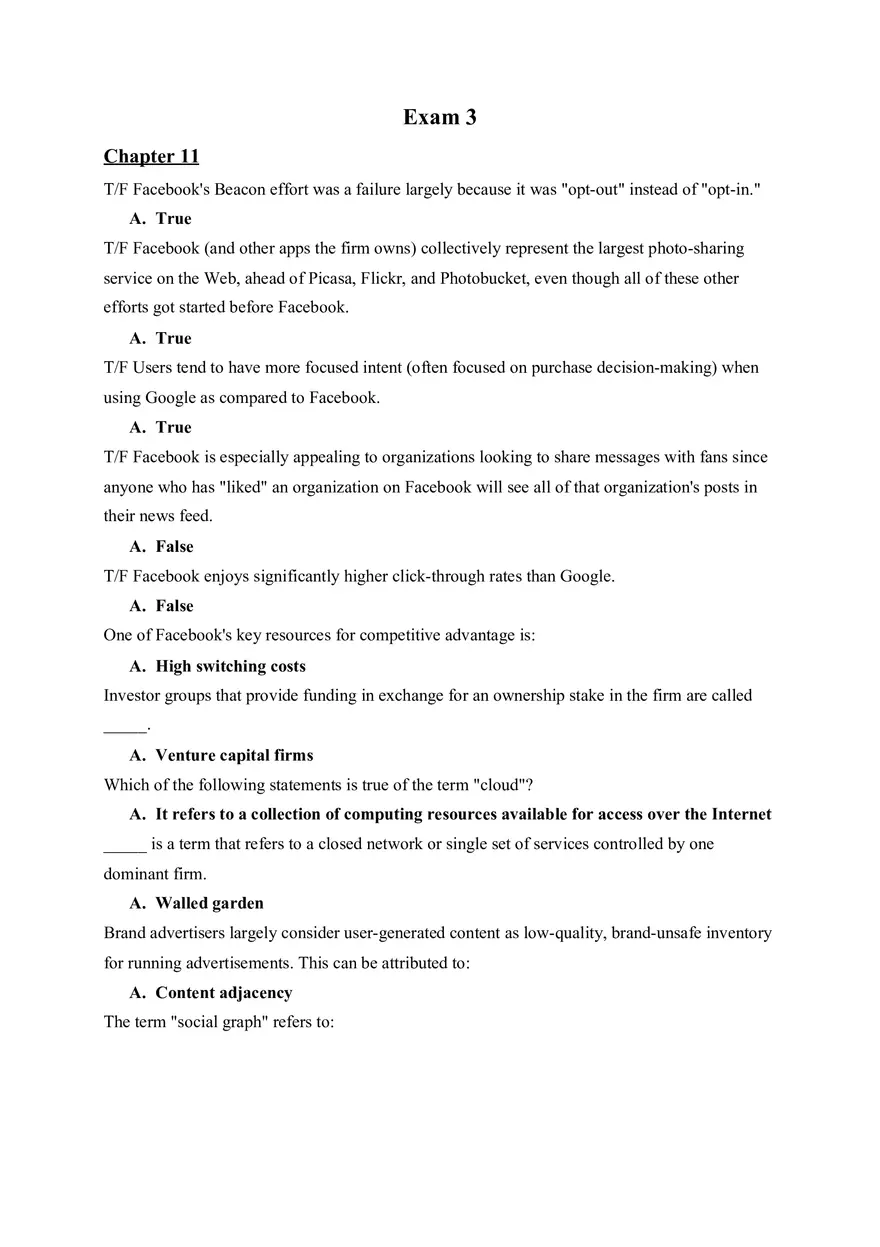 Exam 3 Facebook's Beacon Effort - Page 1