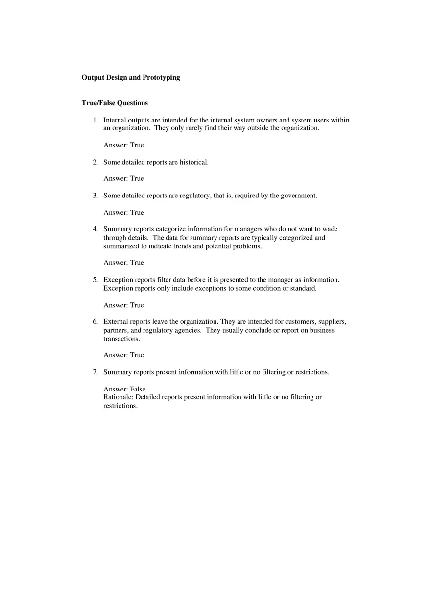 Output Design and Prototyping Answer Key - Page 1
