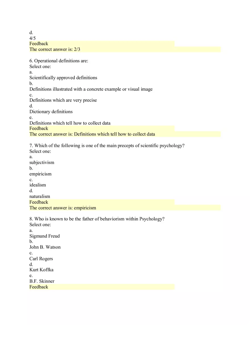 Social Psychology Self Quiz 1 - Page 2