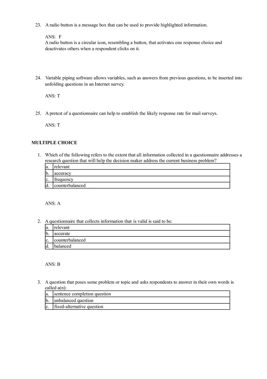 Chapter 15 Questionnaire Design - Page 11