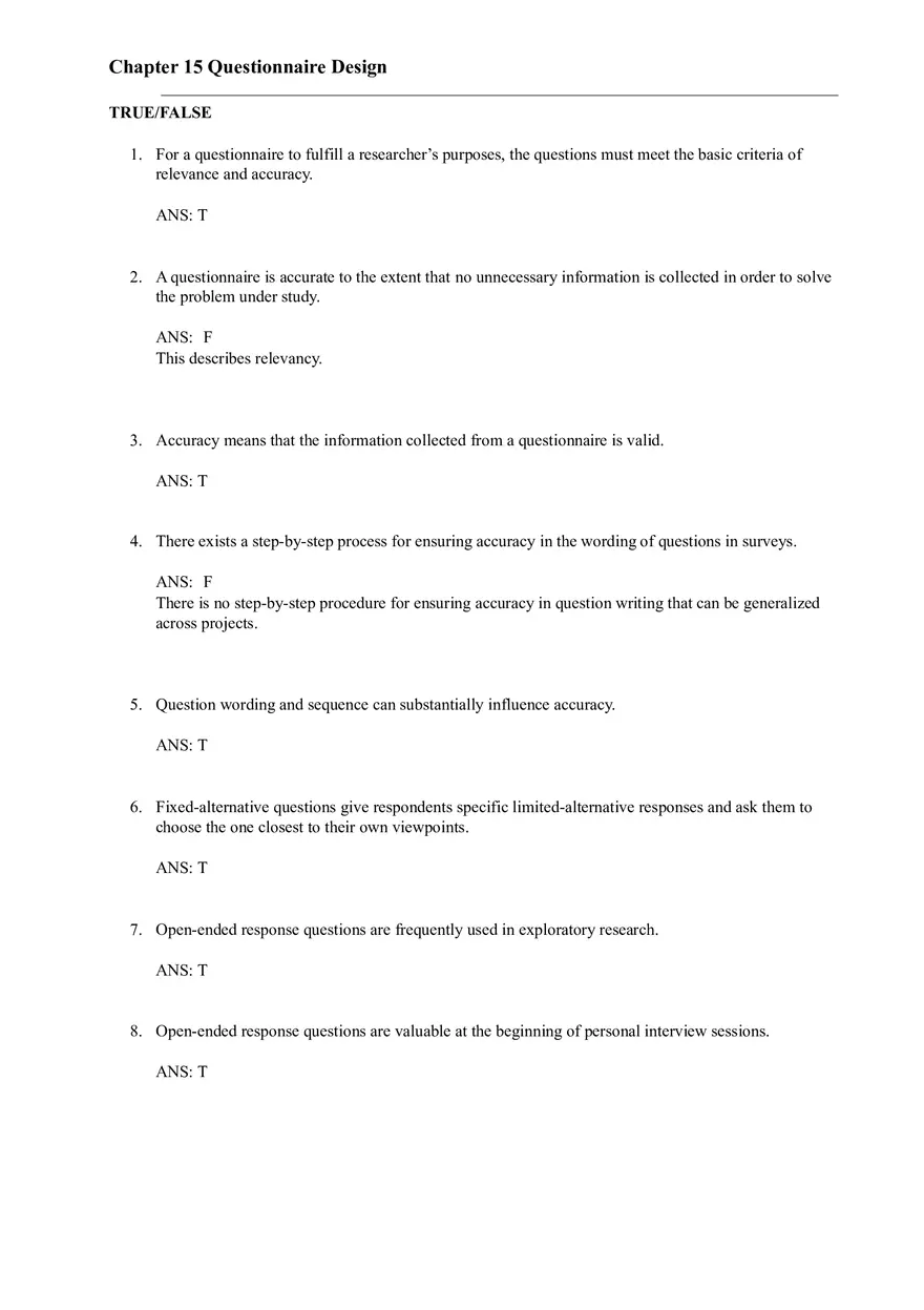Chapter 15 Questionnaire Design - Page 1