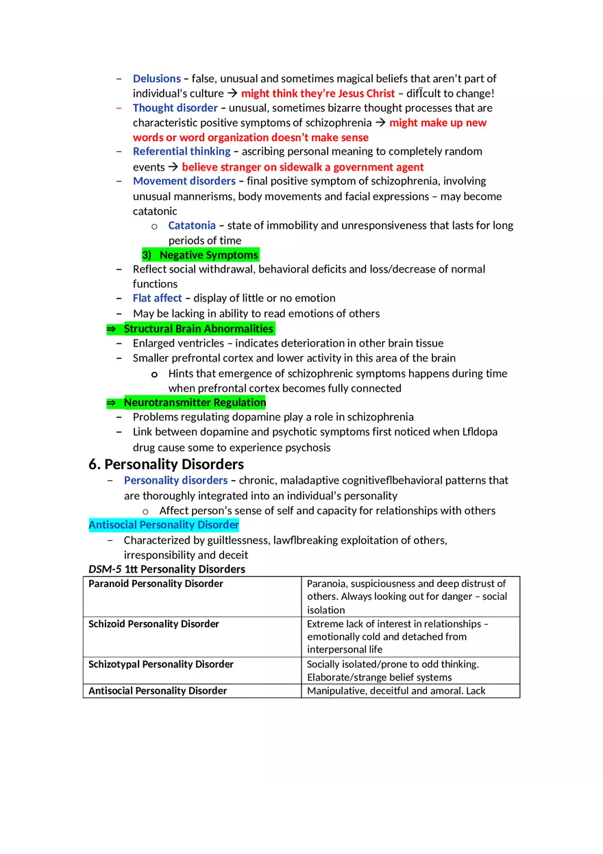 Chapter 15 Notes - Psychological Disorders - Page 7