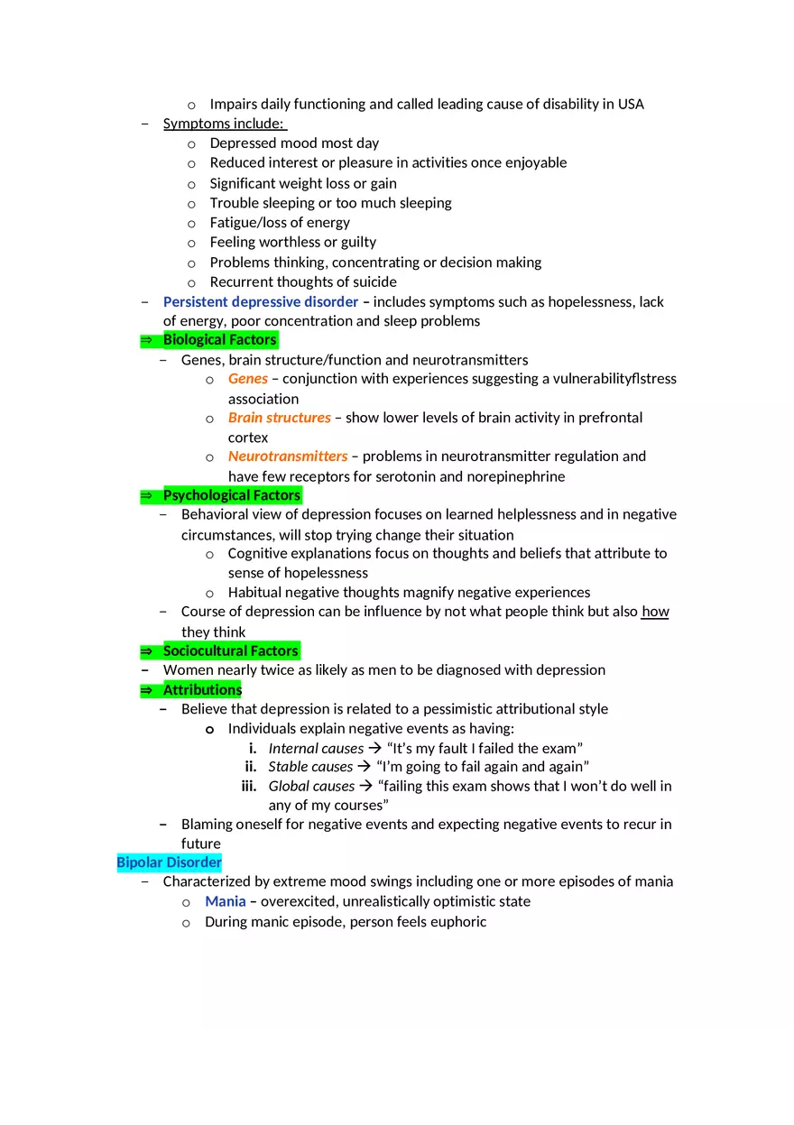 Chapter 15 Notes - Psychological Disorders - Page 5