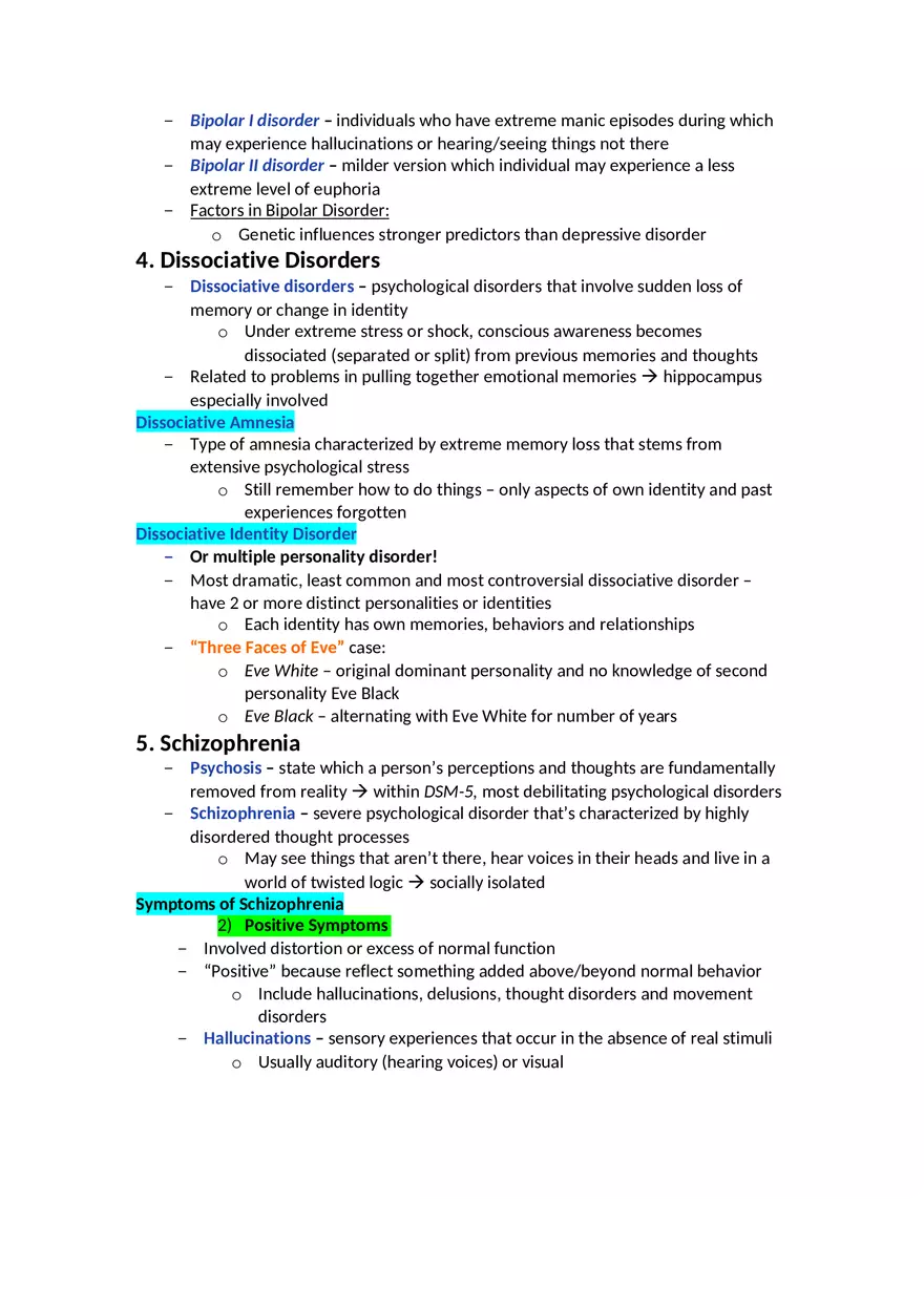 Chapter 15 Notes - Psychological Disorders - Page 6
