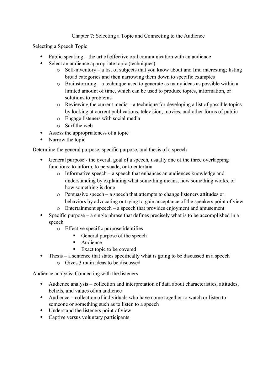 Selecting a Topic and Connecting to the Audience - Page 1