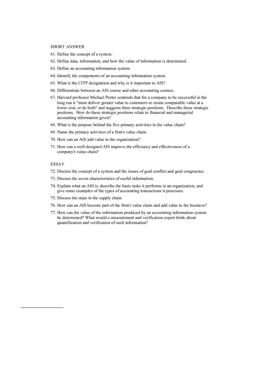 Accounting Information System Answer Key Chapter 1 - Page 9