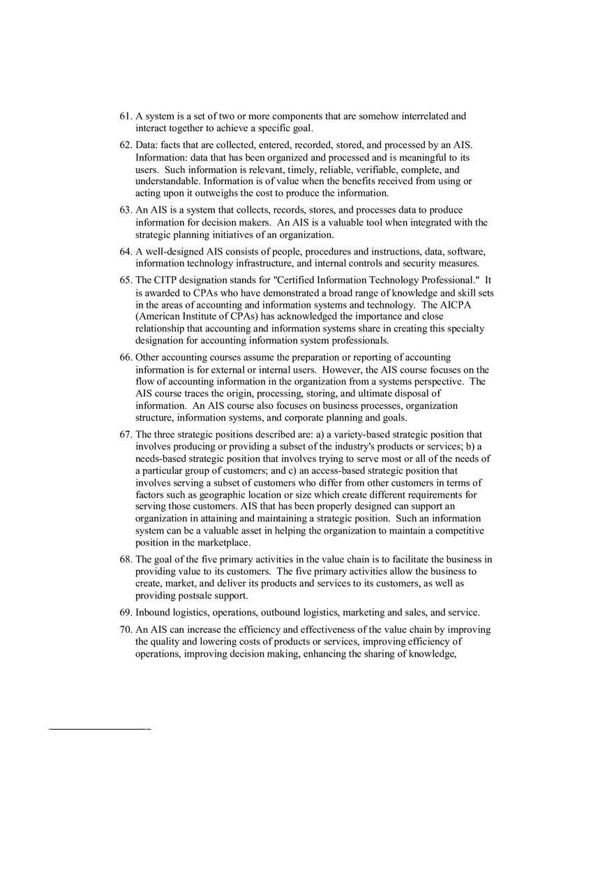 Accounting Information System Answer Key Chapter 1 - Page 10