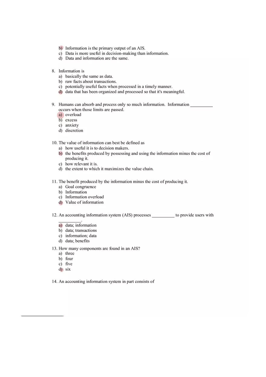Accounting Information System Answer Key Chapter 1 - Page 14