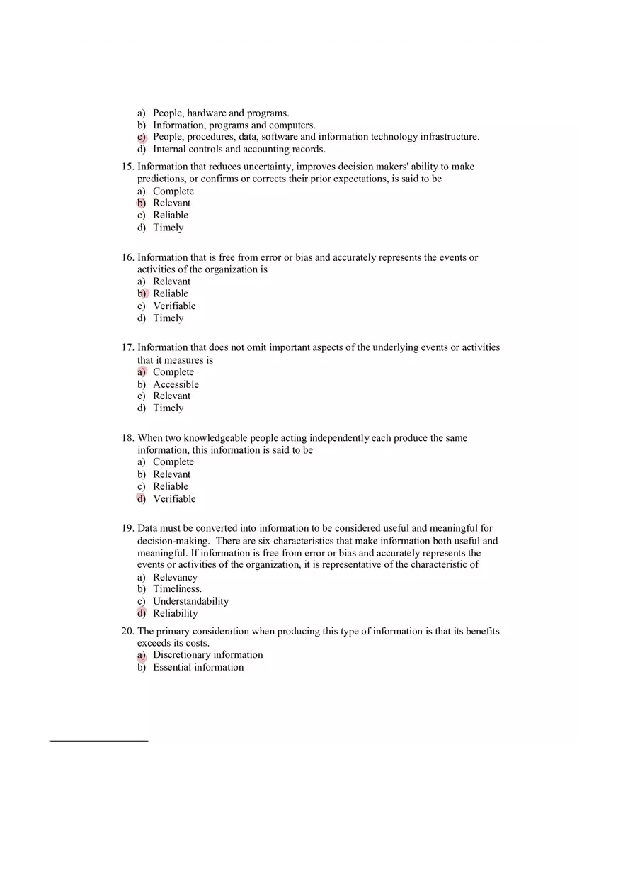 Accounting Information System Answer Key Chapter 1 - Page 15