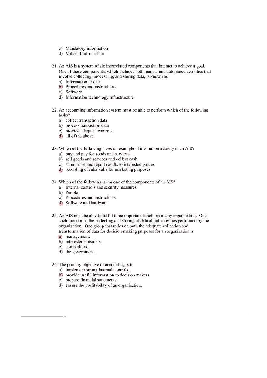 Accounting Information System Answer Key Chapter 1 - Page 16