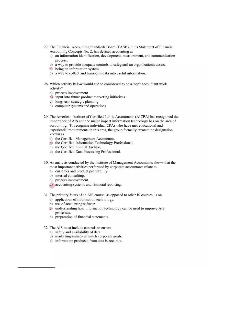 Accounting Information System Answer Key Chapter 1 - Page 3