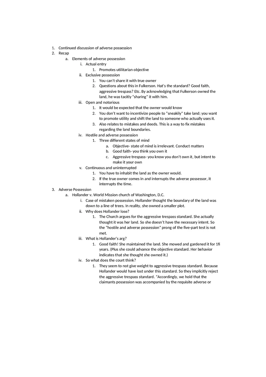 Property Lecture Class Notes - Page 1