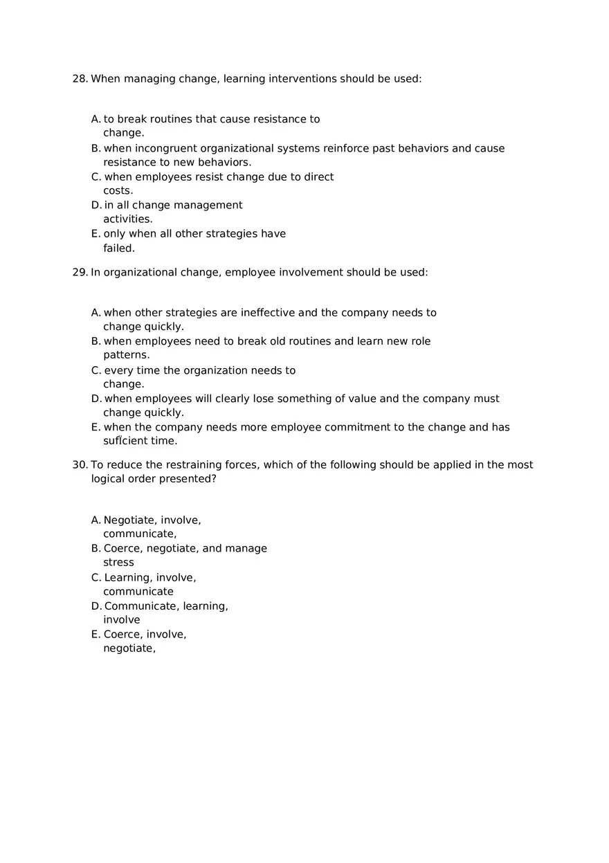 Chapter 15 Organizational Change Assignment 2 - Page 1