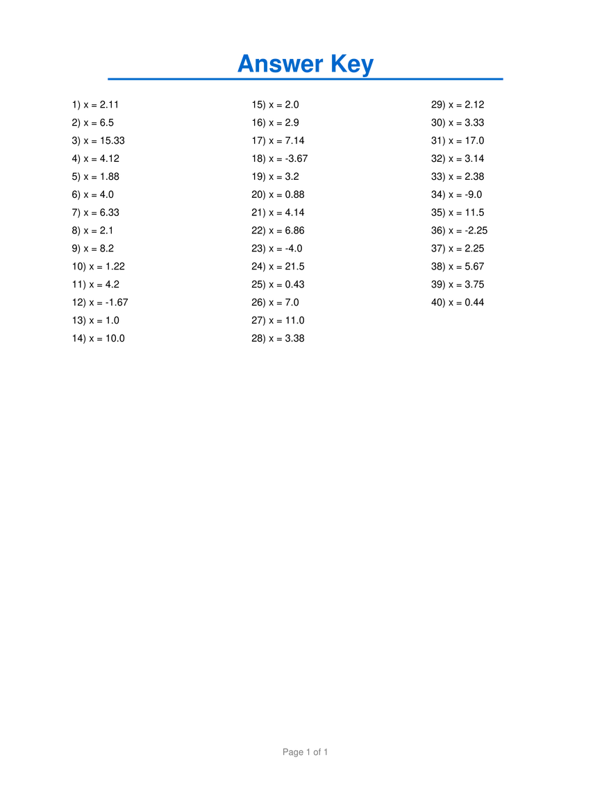 Algebra Review #3 - Page 3