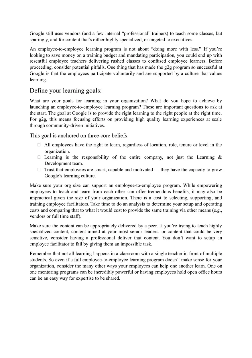 Training and Development in Google - Page 2