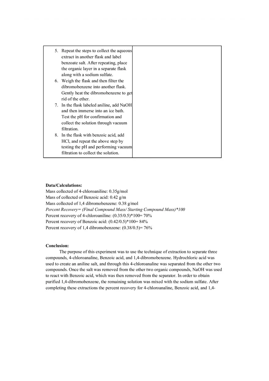 Extraction Lab - Lab Report - Page 4