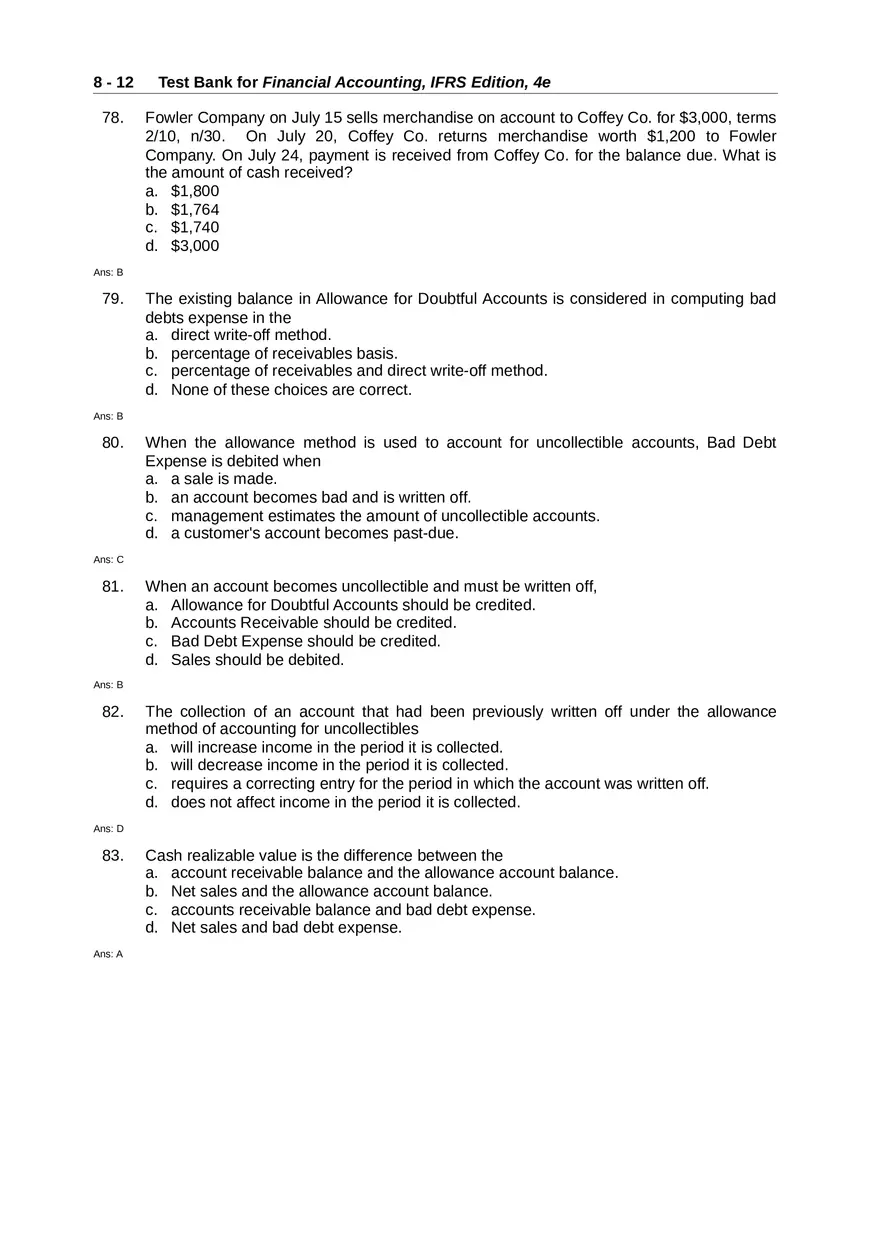 Accounting for Receivables Answer Key Part 2 - Page 1
