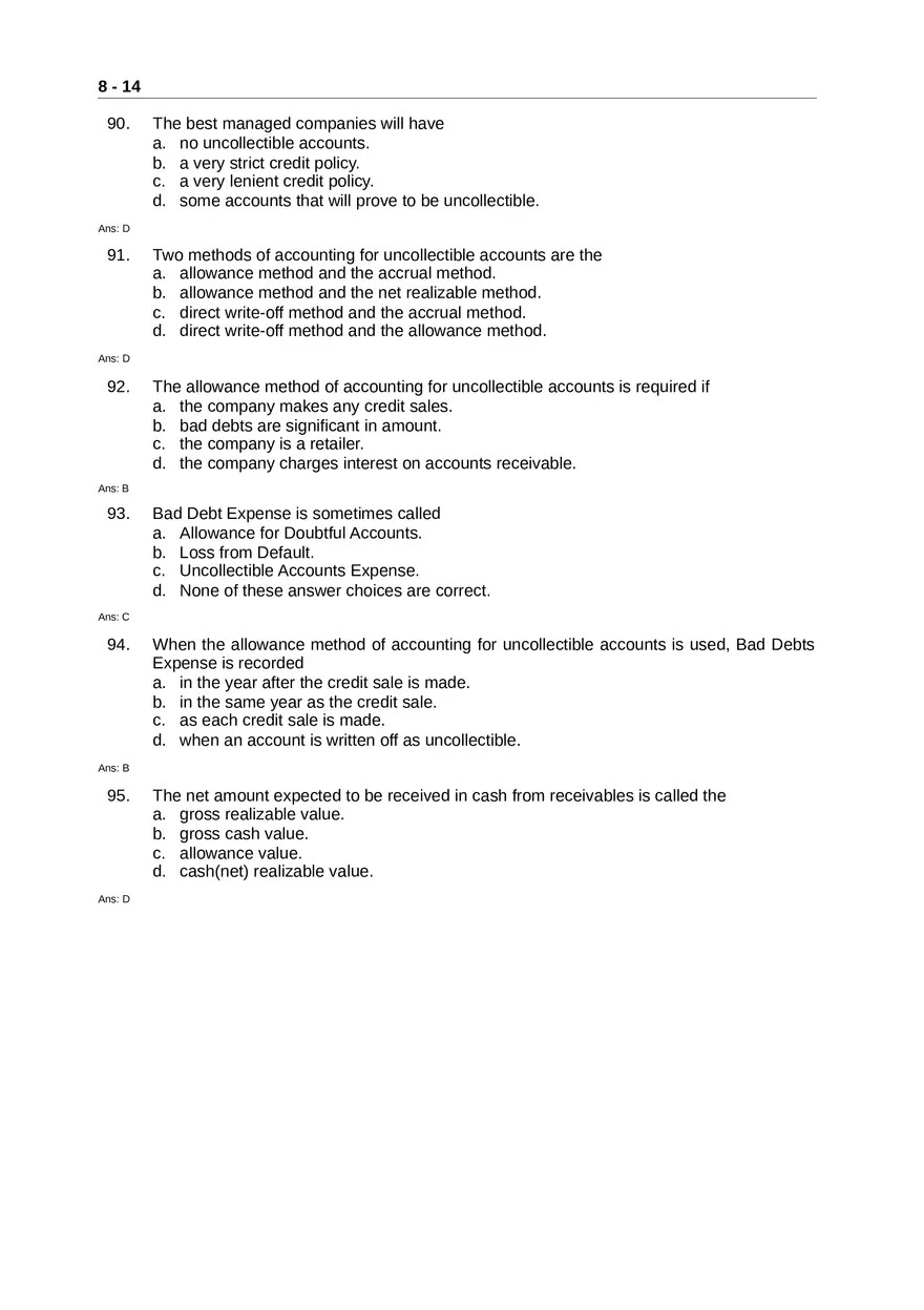 Accounting for Receivables Answer Key Part 2 - Page 3