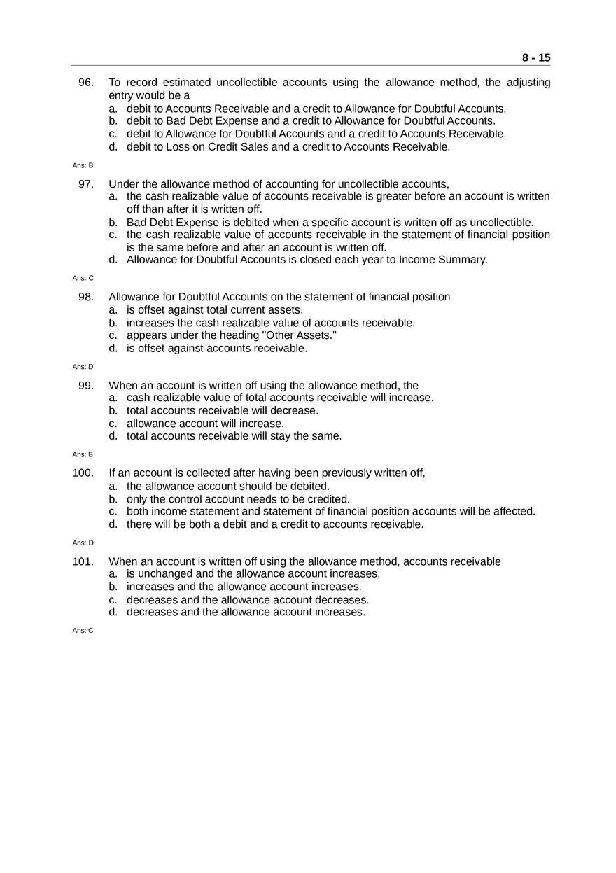 Accounting for Receivables Answer Key Part 2 - Page 4