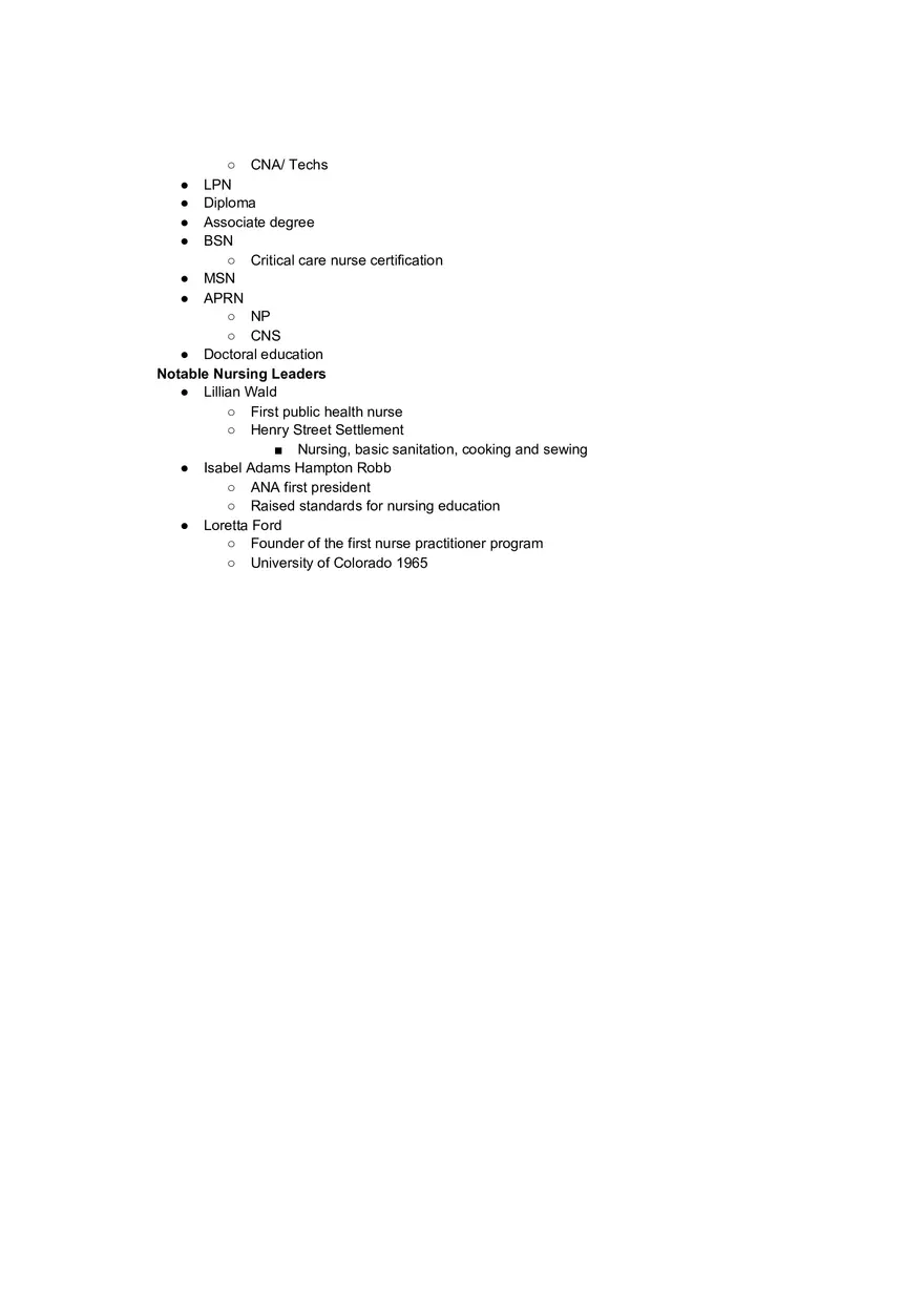 Florence Nightingale Nursing - Lecture Notes - Page 2