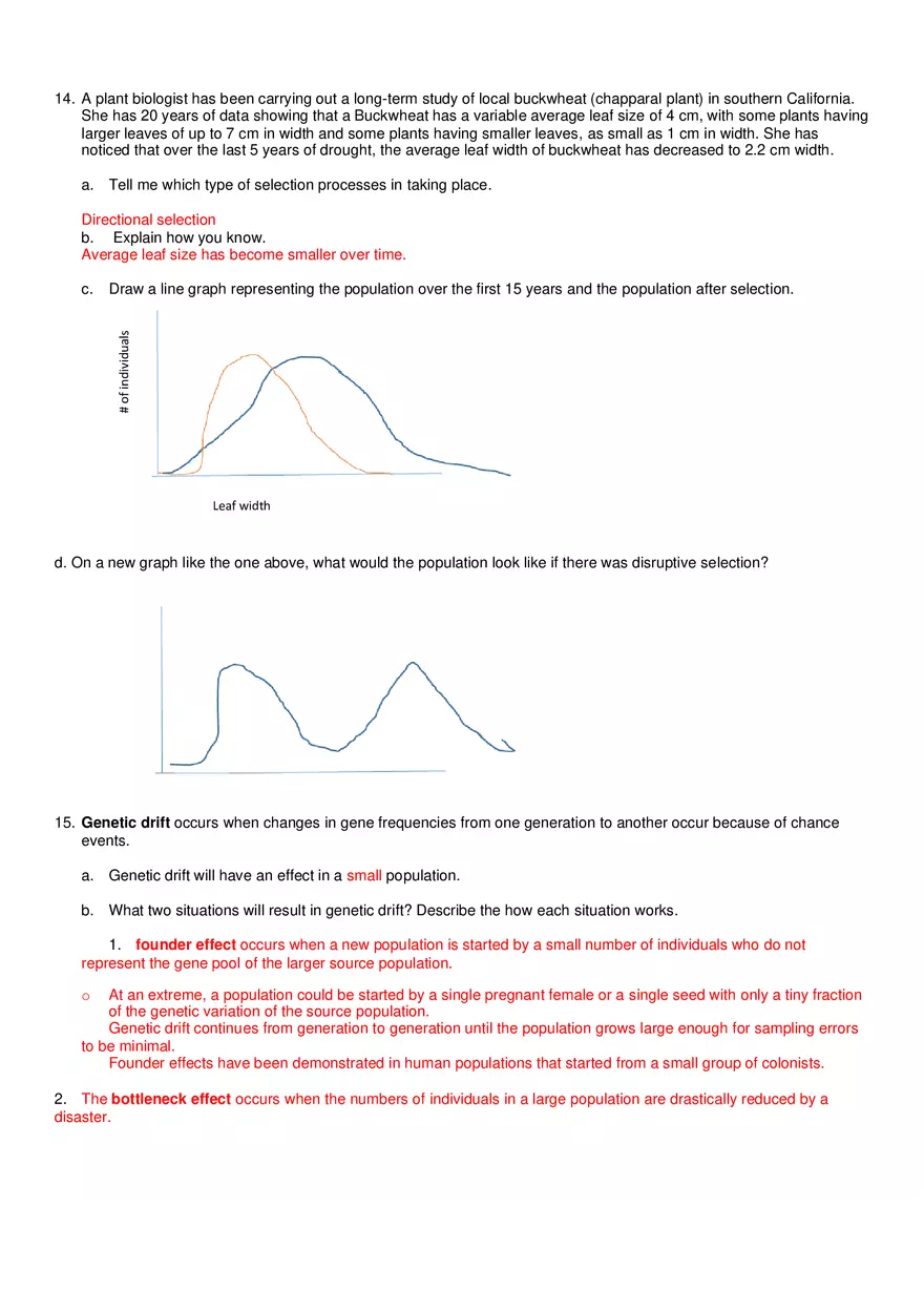 Evolution of Populations Study Guide - Answer Key - Page 4