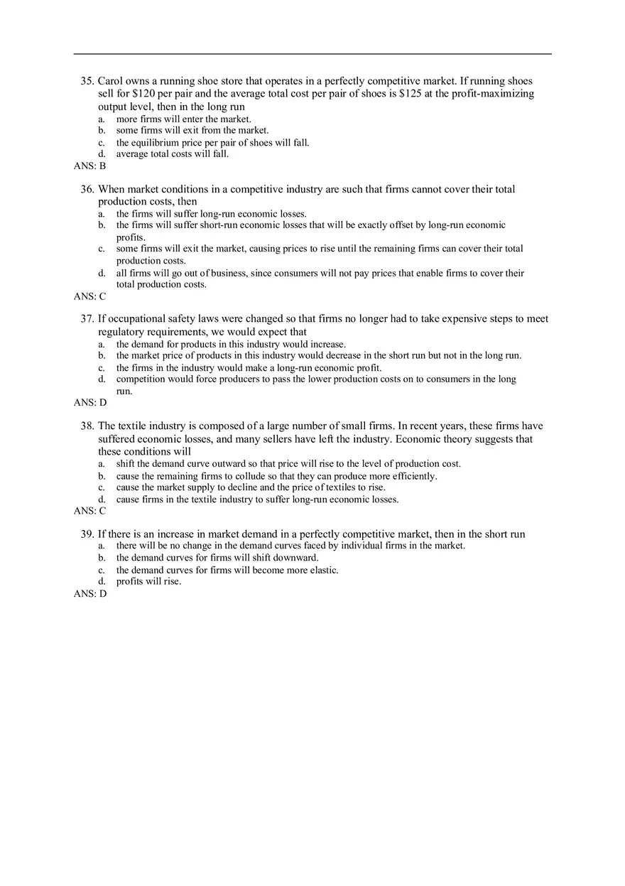 Chapter 14 Firms in Competitive Markets Answer Key Part 8 - Page 1