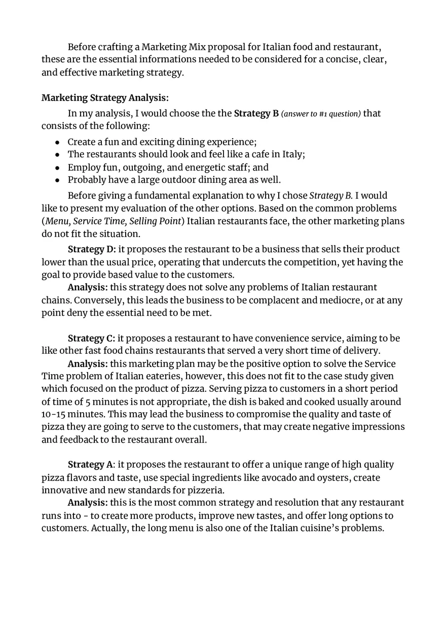 Sample Marketing Mix - Page 2