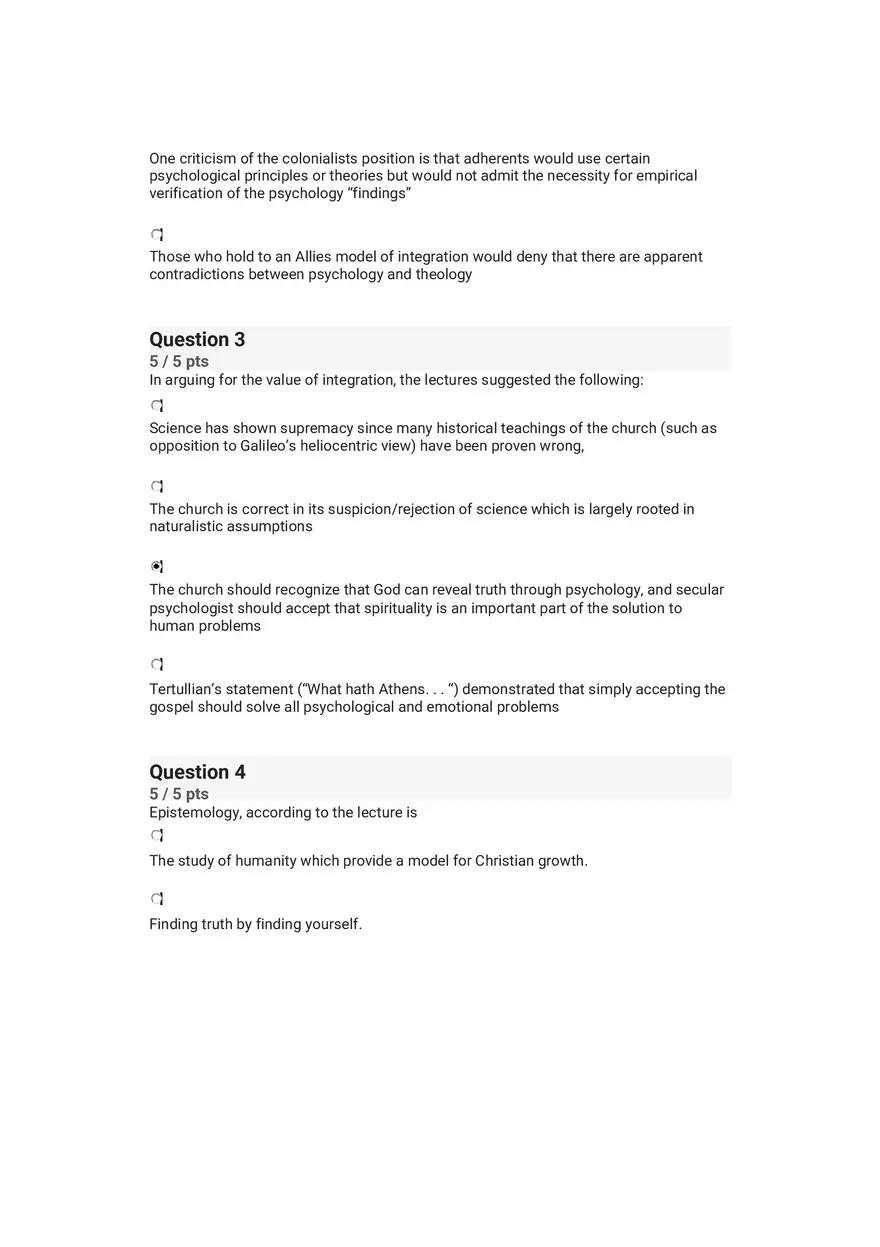 Quiz Worldview and Philosophical Underpinnings in Integrative Counseling Part 1 - Page 2