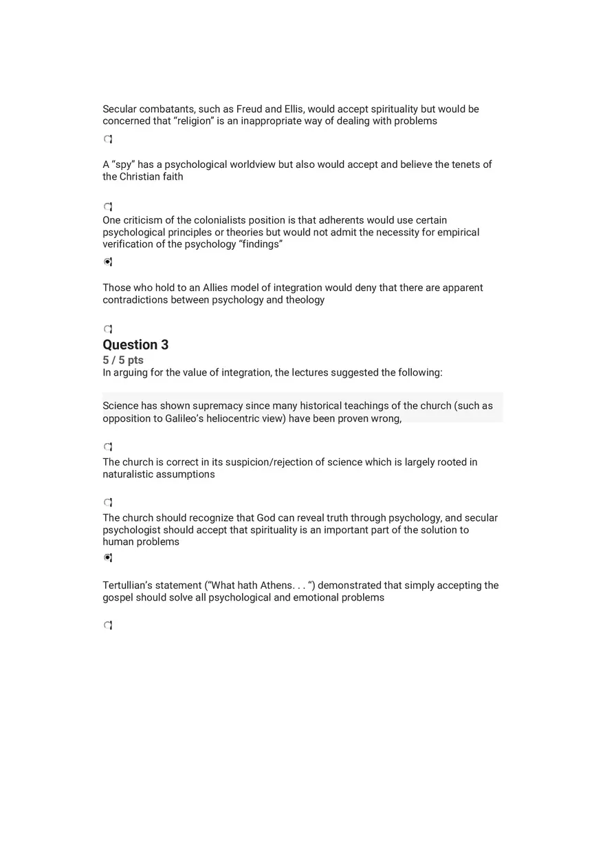 Quiz Worldview and Philosophical Underpinnings in Integrative Counseling Part 1 - Page 3