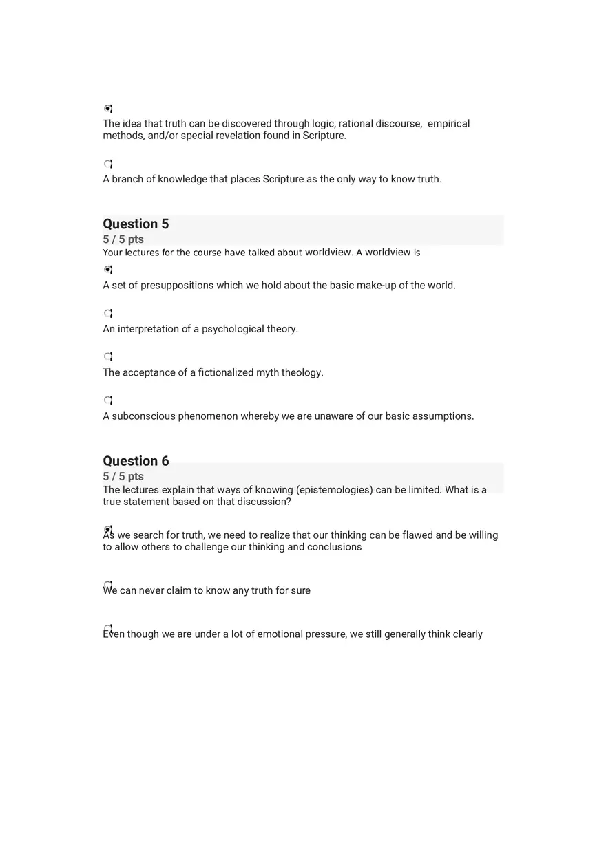 Quiz Worldview and Philosophical Underpinnings in Integrative Counseling Part 1 - Page 4