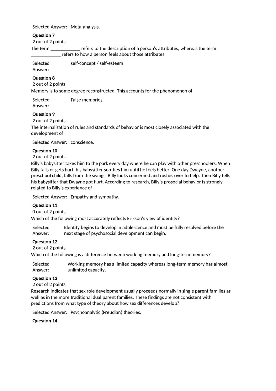 Social Development and Peer Relationships (Answer Key) - Page 2