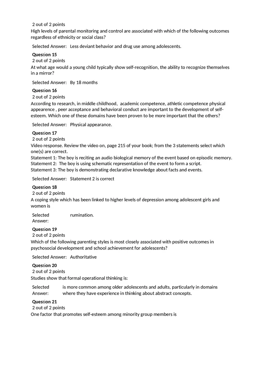 Social Development and Peer Relationships (Answer Key) - Page 3