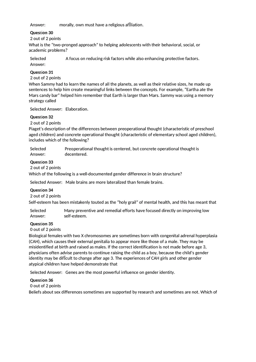 Social Development and Peer Relationships (Answer Key) - Page 5