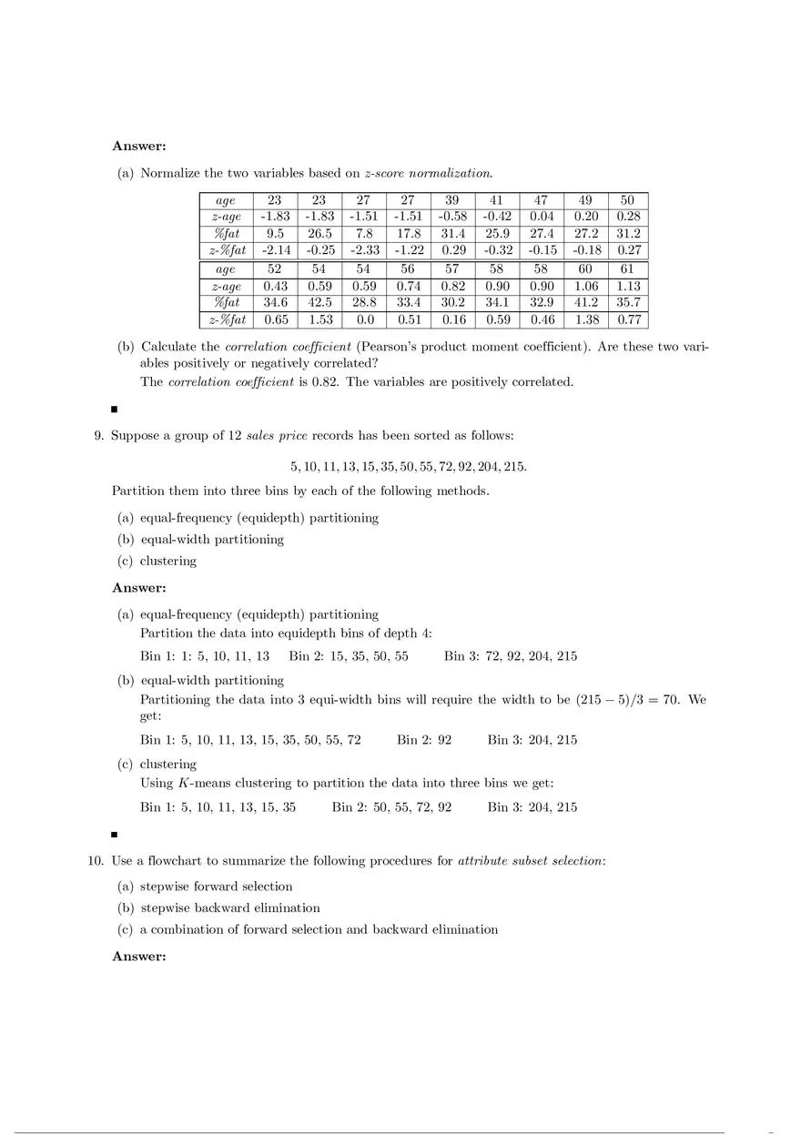 Solution Manual for Data Mining Chapter 3 - Page 10