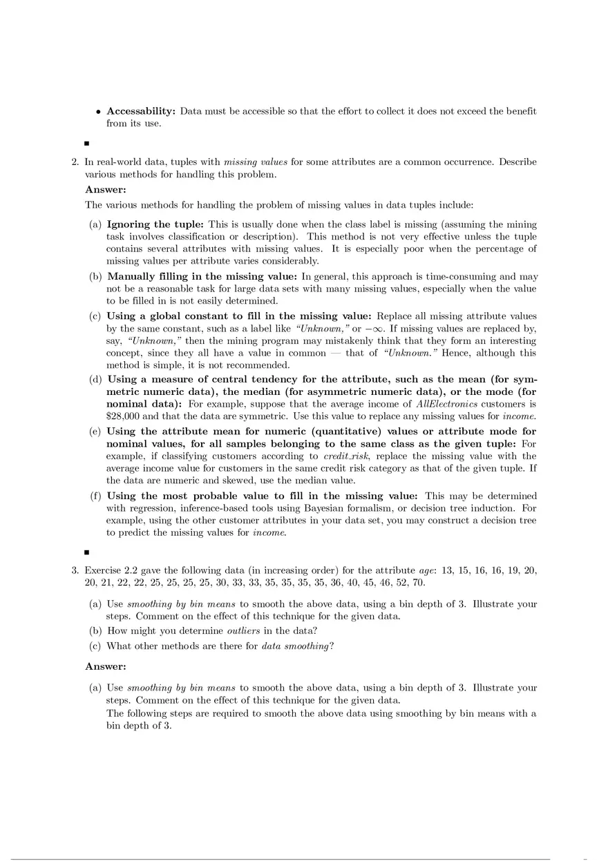 Solution Manual for Data Mining Chapter 3 - Page 2