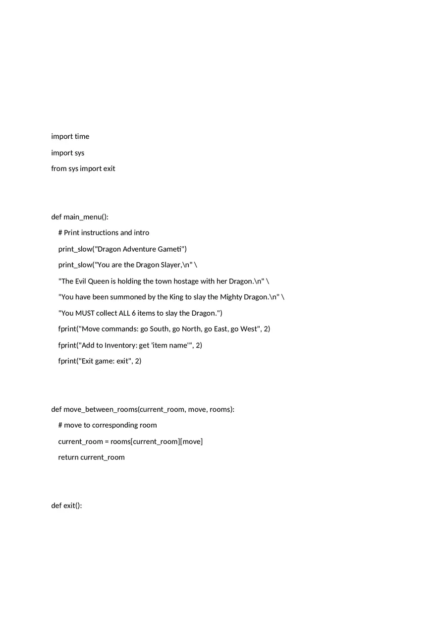 Dragon Text Game in Python - Page 1
