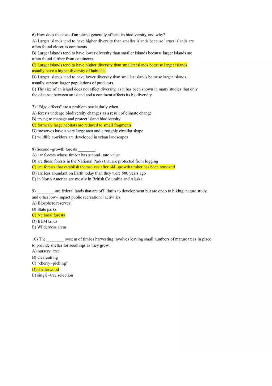 Chapter 13 Quiz Forest Management - Page 2