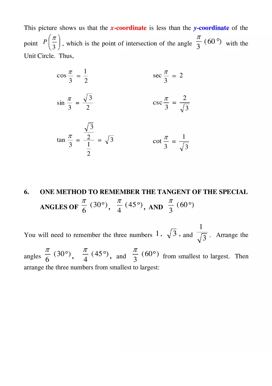 Definition Of The Six Trigonometric Functions Notes - Page 9